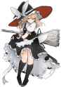 touhou marisa smile hold broom