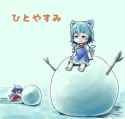 touhou cirno and sukuna snowman