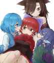 __tatara_kogasa_imaizumi_kagerou_sekibanki_and_wakasagihime_touhou_drawn_by_tyouseki__ed6d20330b0bf6651f2c3baf6fead631