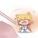 feeding teeny Ran cotton candy