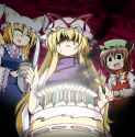 __yakumo_yukari_yakumo_ran_and_chen_touhou_drawn_by_kousei_public_planet__3caa2f502f8af5703bcff0f7e39bc785