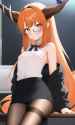 masterpiece_1girl_ibuki_suika_orange_eyes_orange_hair_horns_small_breasts_looking_at_viewer_black_jacket_black_skirt_pantyhose_glasses_white_shirt_office_lady_s-2153180267