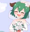 touhou kyouko wedding dress smile fang