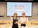 Takahashi Rie and Serizawa Yuu at the Guild no Uketsukejou desu ga, Zangyou wa Iya nanode Boss wo Solo Toubatsu Shiyou to Omoimasu BDDVD event