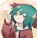 touhou kyouko smug smile hand up