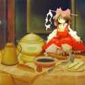 Still life with red miko