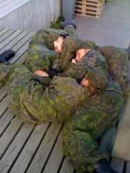 Finnish conscripts sleeping