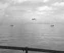 Japanese G4M bombers launching a torpedo attack on US ships in Guadalcanal August 8 1942
