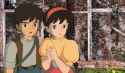 Pazu and Sheeta watching love boom
