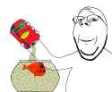 2492 - 2soyjaks animal arm bowl can crying dead drowning fish fishbowl glasses hand holding open_mouth smile soyjak sproke stubble variant_classic_soyjak variant_wholesome_soyjak