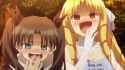 Anime girls laughing in a mean spirited manner