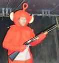 teletubbie with a shotgun