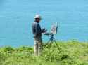 Artist_at_Porthstinian,_Penmaen_Dewi,_Sir_Benfro_(Pembrokeshire),_Cymru_06