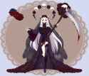 grim reaper girl with roses