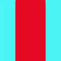 Green and red with a hint of sky blue