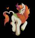 6817396__safe_artist-colon-g4bby_imported+from+derpibooru_autumn+blaze_kirin_black+background_blushing_cloven+hooves_eyes+closed_heart_leonine+tail_open+mouth_s