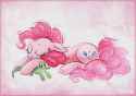 1196253__safe_artist-colon-scheadar_gummy_pinkie+pie_earth+pony_pony_cute_diapinkes_eyes+closed_female_mare_sleeping_smiling_solo_traditional+art_watercolor+pai