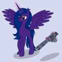 2386835__safe_solo_pony_oc_oc+only_simple+background_alicorn_transparent+background_wings_magic_spread+wings_weapon_telekinesis_sad_fallout+equestria