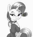 2900623__safe_artist-colon-pabbley_rarity_pony_unicorn_belly+button_black+and+white_choker_clothes_female_grayscale_lidded+eyes_mare_monochrome_neo+noir_partial