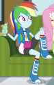 1365117__safe_screencap_fluttershy_rainbow+dash_equestria+girls_rainbow+rocks_spoiler-colon-rainbow+rocks_boots_clothes_skirt_socks
