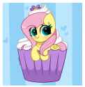 2833890__safe_artist-colon-kittyrosie_fluttershy_pegasus_pony_blushing_cupcake_cute_food_looking+at+you_shyabetes_whipped+cream