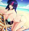 3351956__suggestive_artist-colon-danmakuman_twilight+sparkle_human_equestria+girls_g4_ass_bangs_barefoot_beach_beach+chair_big+breasts_bikini_bikini+bottom_biki