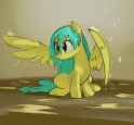 7030855__safe_artist-colon-mandumustbasukanemen_imported+from+derpibooru_sunshower+raindrops_pegasus_female_mare_puddle_rain_sitting_solo_spread+wings_wet_wet+m