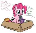 2154517__safe_artist-colon-czu_pinkie+pie_box_commission_cute_decoration_dialogue_diapinkes_earth+pony_female_grave_gravestone_halloween_holiday_mare_n