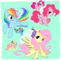 7013349__safe_artist-colon-syrupyyy_imported+from+derpibooru_fluttershy_pinkie+pie_rainbow+dash_bee_earth+pony_insect_pegasus_pony_blush+sticker_blushing_cute_d