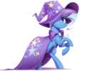 6469758__safe_artist-colon-thebatfang_trixie_unicorn_cape_clothes_female_hat_looking+at+you_mare_rearing_simple+background_smiling_solo_standing+on+two+hooves_t