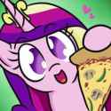 3021922__safe_princess+cadance_pony_solo_smiling_alicorn_looking+at+you_open+mouth_meme_food_heart_open+smile_smiling+at+you_eyebrows_hoof+hold_eyebr