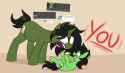 3473178__safe_artist-colon-moonatik_oc_oc+only_oc-colon-filly+anon_oc-colon-grim+fate_earth+pony_pony_unicorn_derpibooru_angry_discord+28program29_duo_earth+pon