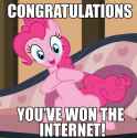 Pinkie Pie Congratulations You&#039;ve won the internet