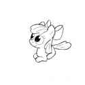 3479623__safe_artist-colon-cloudsdalian_apple+bloom_earth+pony_pony_g4_female_filly_foal_simple+background_sitting_solo_white+background