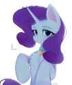 3258752__safe_artist-colon-lerkfruitbat_rarity_pony_unicorn_g4_-colon-t_behaving+like+a+cat_bell_bell+collar_chest+fluff_collar_cute_eyebrows_female_horn_lookin