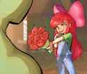 2830407__safe_artist-colon-crade_ponybooru+import_apple+bloom_oc_oc-colon-anon_human_equestria+girls_blushing_bouquet+of+flowers_clothes_flower_humaniz