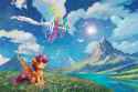 3475299__safe_alternate+version_artist-colon-allegrenix_rainbow+dash_scootaloo_pegasus_pony_g4_cloud_duo_duo+female_female_flying_grass_mare_mountain_open+mouth