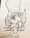 2939531__safe_artist-colon-fipoki_earth+pony_pony_a+hat+in+time_cape_clothes_female_filly_foal_hat_hat+kid_hoof+hold_ponified_solo_traditional+art_umbrella