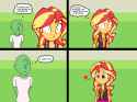 1535059__safe_sunset+shimmer_oc_equestria+girls_blushing_cute_human_comic_heart_equestria+girls+series_sweat_vulgar_oc-colon-anon_magical+geodes_worr