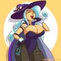 1481881__suggestive_artist-colon-twistedgrim_trixie_human_g4_animated_big+breasts_bouncing_bouncing+breasts_breasts_busty+trixie_calm+your+tits_cape_clothes_cuf