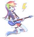 1054320__safe_artist-colon-ryuu_rainbow+dash_equestria+girls_clothes_guitar_simple+background_skirt_solo_white+background