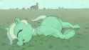 2920241__safe_artist-colon-mandumustbasukanemen_lyra+heartstrings_pony_unicorn_g4_belly_cute_eyes+closed_female_grass_grazing_happy_herbivore_horses+doing+horse