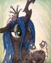 1260867__safe_cute_traditional+art_queen+chrysalis_changeling_commission_artist-colon-thefriendlyelephant_adoracreepy_mommy+chrissy_changeling+larva