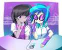 1743199__safe_artist-colon-ryuu_dj+pon-dash-3_octavia+melody_vinyl+scratch_equestria+girls_bowtie_clothes_duo_duo+female_female_glasses_gloves_headphon