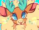 2609686__safe_artist-colon-hoshmyposhes_velvet+reindeer_deer_reindeer_them27s+fightin27+herds_-colon-3_big+ears_bust_chest+fluff_close-dash-up_community+related