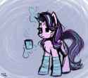 2284421__safe_starlight+glimmer_solo_female_pony_mare_clothes_unicorn_magic_socks_horn_chest+fluff_lidded+eyes_telekinesis_striped+socks_glowing+horn