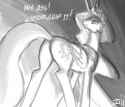 344836__suggestive_artist-colon-johnjoseco_princess+celestia_female_kiss+my+ass_monochrome_plot_praise+the+sun_solo_solo+female_vulgar