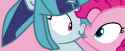 3507224__safe_artist-colon-jadeharmony_pinkie+pie_sonata+dusk_earth+pony_pony_unicorn_base+used_cute_diapinkes_duo_female_horn_imminent+kissing_lesbian_mare_nos