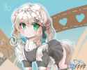 3238281__artist+needed_safe_oc_earth+pony_pony_clothes_green+eyes_light+skin_maid_solo