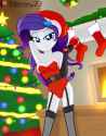 2770970__suggestive_artist-colon-tabrony23_rarity_equestria+girls_beautiful_bedroom+eyes_christmas_christmas+tree_clothes_costume_evening+gloves_female_garter+b